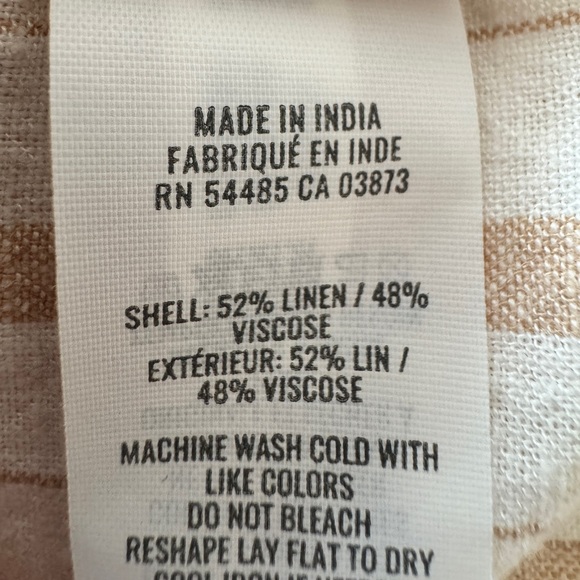 Aerie Linen Blend Striped Button Down Shirt | Oversized | Size Small - Picture 6 of 6